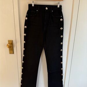 KHAITE Black Studded Danielle Jeans